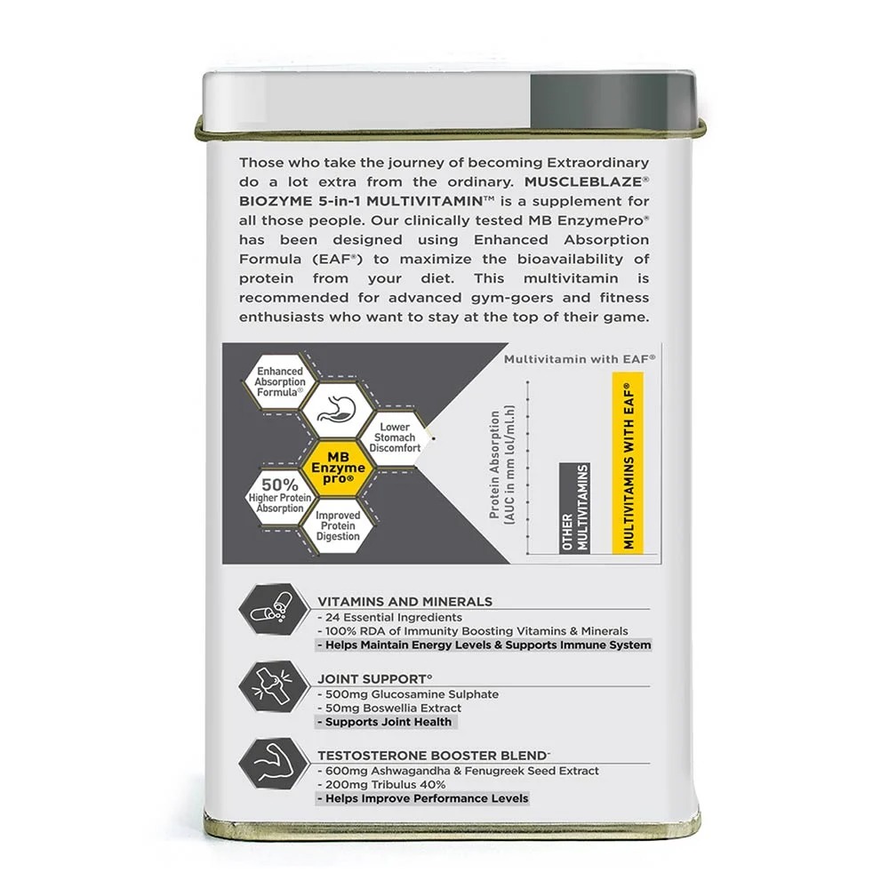 MuscleBlaze Biozyme 5 in 1 Multivitamin - Image 6