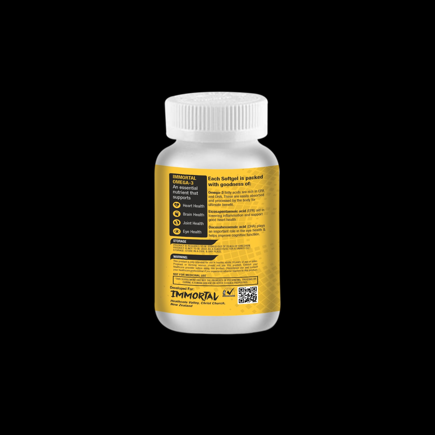 IMMORTAL OMEGA-3 FISH OIL- 90 Softgels - Image 3