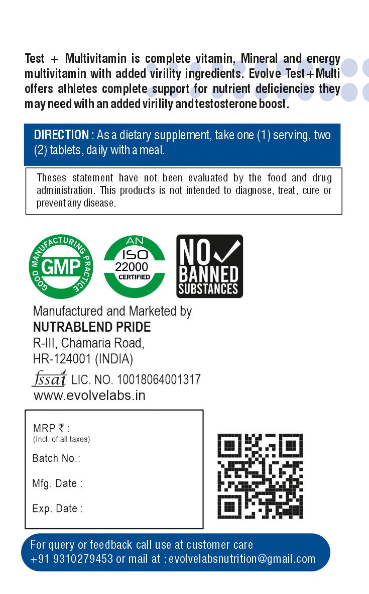 Evolve Labs Test+Multi – Testosterone & Immunity Support Supplement - Image 2